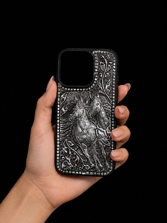 ZILVIQ Handcrafted Galloping Horses Luxury iPhone Case
