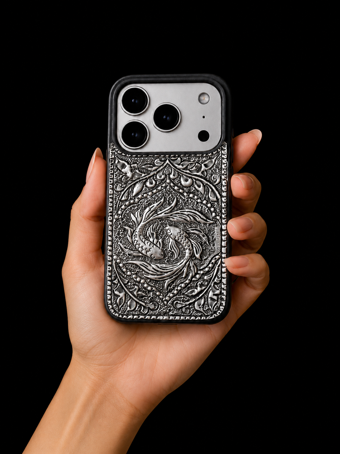 ZILVIQ Handcrafted Twin Fish Luxury iPhone Case
