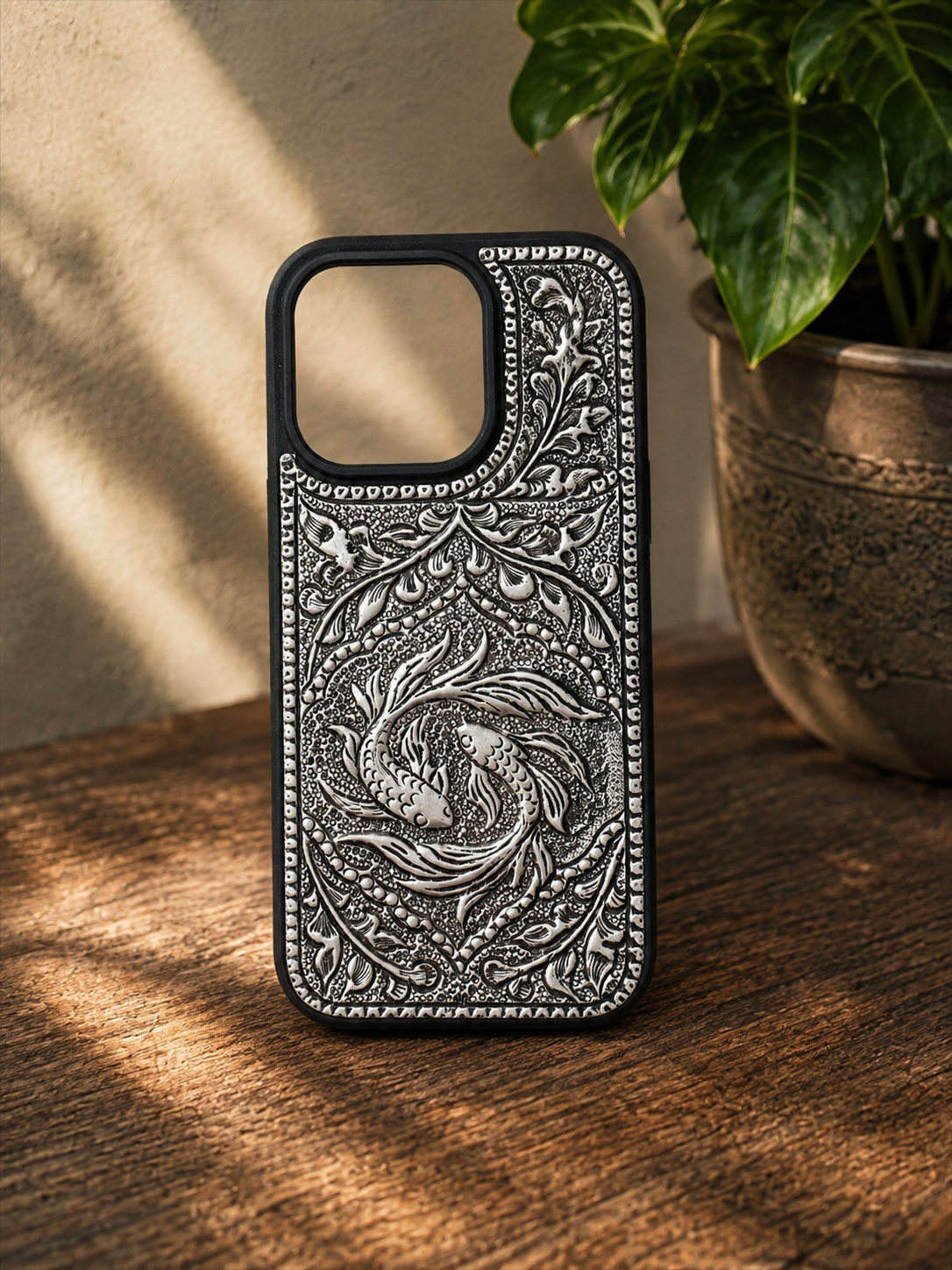 ZILVIQ Handcrafted Twin Fish Luxury iPhone Case