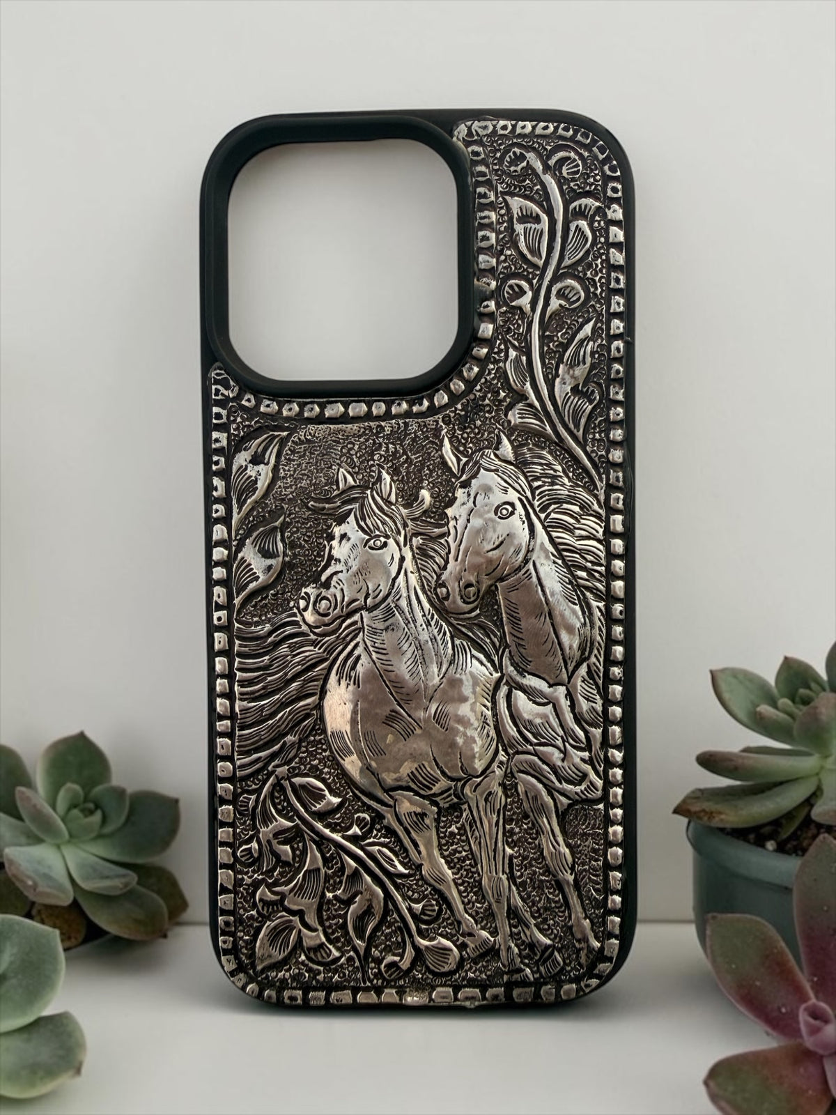 ZILVIQ Handcrafted Galloping Horses Luxury iPhone Case